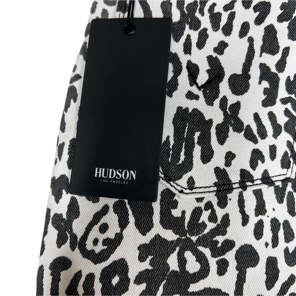 NWT NEW Hudson Jeans The Viper Mini Skirt In Washed Leopard Size 24 - Picture 5 of 9